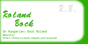 roland bock business card